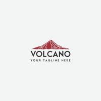 vulcão montanha logotipo vetor