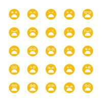 triste face emoticons vetor