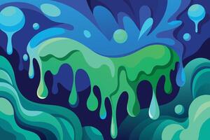 abstrato arte cerceta azul verde gradiente pintura fundo com líquido fluido grunge textura fundo vetor
