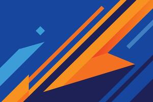 mínimo geométrico fundo. dinâmico azul formas composição com laranja linhas. abstrato fundo moderno hipster futurista gráfico. vetor abstrato fundo textura Projeto