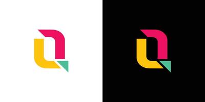 moderno e colorida carta q iniciais logotipo Projeto vetor