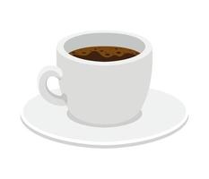 xícara de café escuro com um fundo branco vetor