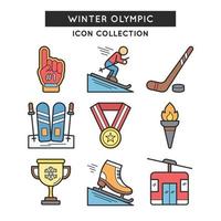 conjunto de ícones associados ao campeonato olímpico de inverno vetor