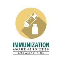 mundo imunização semana observado dentro último semana do abril a partir de 24 para 30º. bandeira, poster, folheto. vetor ilustração. vetor ilustração.