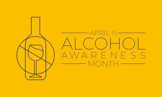 vetor ilustração em a tema do álcool consciência mês observado em abril 1º para 30º. cumprimento cartão, banner poster, folheto e fundo Projeto.