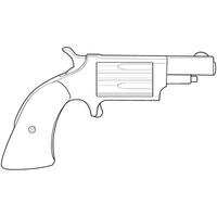 revólver com linha arte estilo, tiroteio pistola, arma ilustração, vetor linha, arma de fogo ilustração, moderno arma de fogo, militares conceito, pistola vetor.