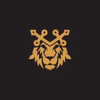 leão e espada logotipo vetor