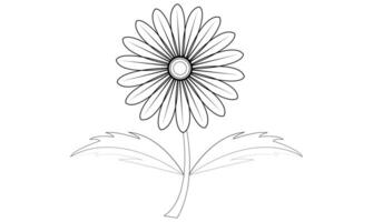 página para colorir de flores para crianças vetor