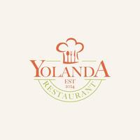 Iolanda casual restaurante marca nominativa tipografia texto logotipo Projeto ícone elemento vetor ,adequado para o negócio cafeteria restaurante casual