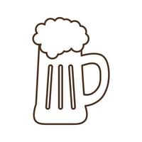 desenho de vetor de ícone de estilo de linha de copo de cerveja