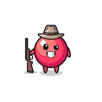 Mascote caçador de cranberry segurando uma arma vetor