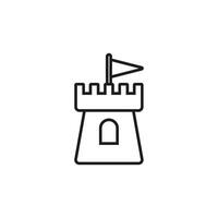 castelo ícone vetor. fortaleza ilustração placa. fortaleza símbolo. torre logotipo. vetor