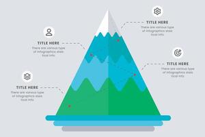 4 passos para sucesso montanha infográfico projeto, rota para a topo do montanha, conceito do meta, missão, o negócio montanha vetor ilustração,