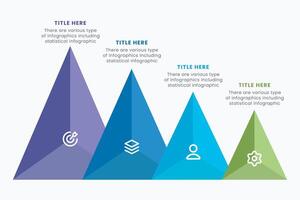 pirâmide infográfico Projeto elemento modelo, disposição vetor para apresentação, bandeira, relatório, folheto, e folheto.