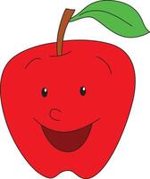 fofa desenho animado maçã vetor ilustração