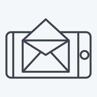 ícone e-mail. relacionado para postar escritório símbolo. linha estilo. simples Projeto editável. simples ilustração vetor