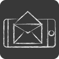 ícone e-mail. relacionado para postar escritório símbolo. giz estilo. simples Projeto editável. simples ilustração vetor