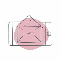 ícone e-mail. relacionado para postar escritório símbolo. cor local estilo. simples Projeto editável. simples ilustração vetor