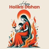 Holika Dahan vetor arte para social meios de comunicação