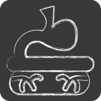 ícone pequeno intestino. relacionado para humano órgão símbolo. giz estilo. simples Projeto editável. simples ilustração vetor