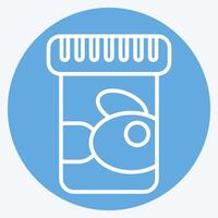 ícone peixe Comida. relacionado para leite e beber símbolo. azul olhos estilo. simples Projeto editável. simples ilustração vetor
