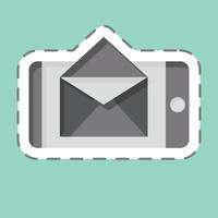 adesivo linha cortar e-mail. relacionado para postar escritório símbolo. simples Projeto editável. simples ilustração vetor
