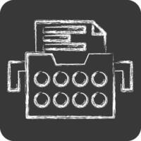 ícone máquinas de escrever. relacionado para postar escritório símbolo. giz estilo. simples Projeto editável. simples ilustração vetor