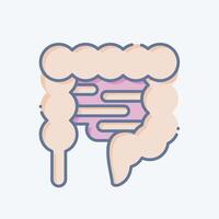 ícone intestino. relacionado para humano órgão símbolo. rabisco estilo. simples Projeto editável. simples ilustração vetor