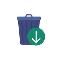 reduzir o ícone de resíduos em branco vetor