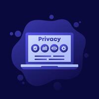 privacidade ao controle ícone, vetor Projeto