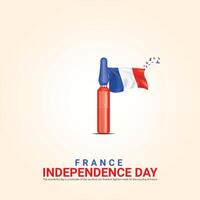 independência dia do França. independência dia criativo Projeto para social meios de comunicação postar vetor