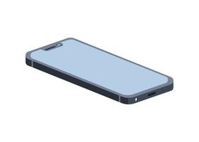 smartphone com tela azul em fundo branco vetor
