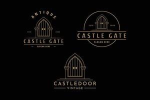 conjunto do castelo portão logotipo Projeto vintage retro vetor