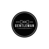arco gravata cavalheiro logotipo Projeto vintage retro rótulo círculo vetor