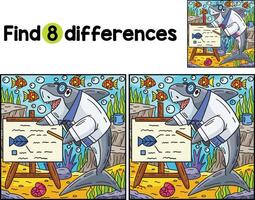 professor Tubarão encontrar a diferenças vetor
