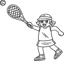 tênis fêmea jogador perseguindo uma bola isolado vetor