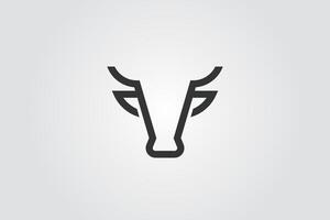 vaca linha mínimo logotipo vetor