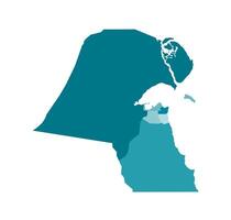 vetor isolado ilustração do simplificado administrativo mapa do kuwait. fronteiras do a regiões. colorida azul cáqui silhuetas.