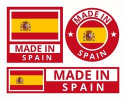 vetor conjunto fez dentro Espanha Projeto produtos etiquetas o negócio ícones ilustração