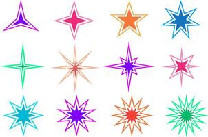 conjunto vetor moderno estrelas rebentar ícone elementos Projeto ilustrações