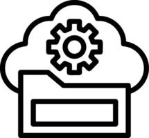 ícone de linha de armazenamento em nuvem vetor