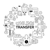 transferência online na moda vetor