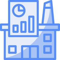 indústria crescimento gráfico linha preenchidas azul ícone vetor