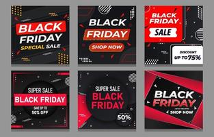 postagem de mídia social black friday card vetor