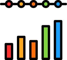 linha do gráfico de barras preenchida vetor