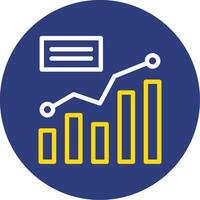 Barra gráfico dual linha círculo ícone vetor