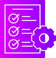 manutenção lista de controle sólido multi gradiente ícone vetor