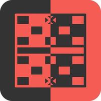 xadrez borda vermelho inverso ícone vetor