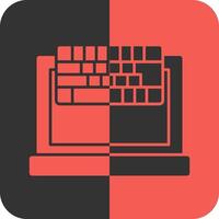 teclado vermelho inverso ícone vetor