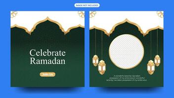 realista Ramadã social meios de comunicação postar modelo para islâmico Novo ano celebração editável vetor